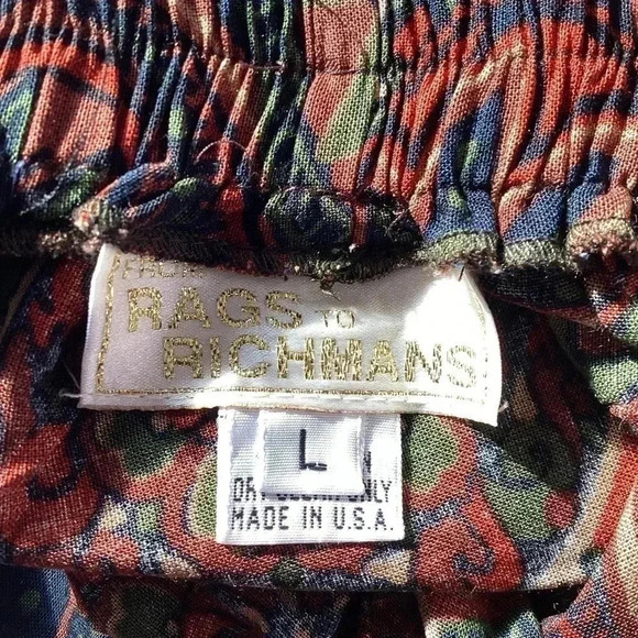 From Rags to Richmans NWT Wide leg Contemporary Paisley Pants size Large - Picture 7 of 7